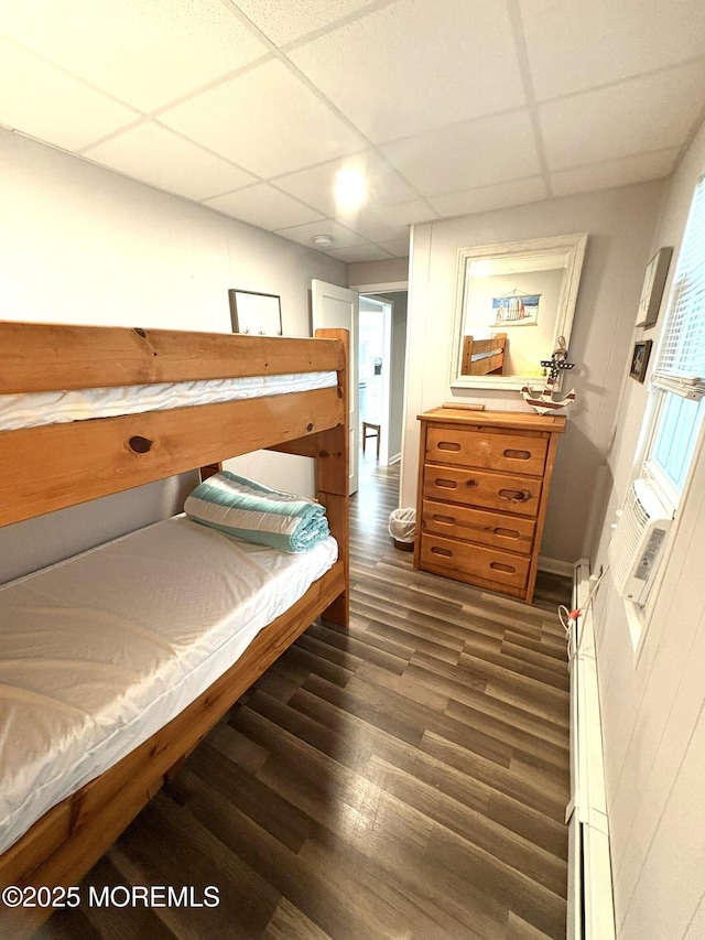 25 O St, Seaside Park, NJ 08752 - bedroom featuring a drop ceiling and dark wood-style floors