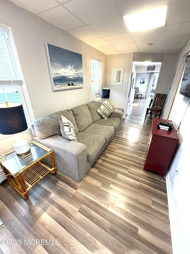 25 O St, Seaside Park, NJ 08752 - living room with a paneled ceiling and wood finished floors