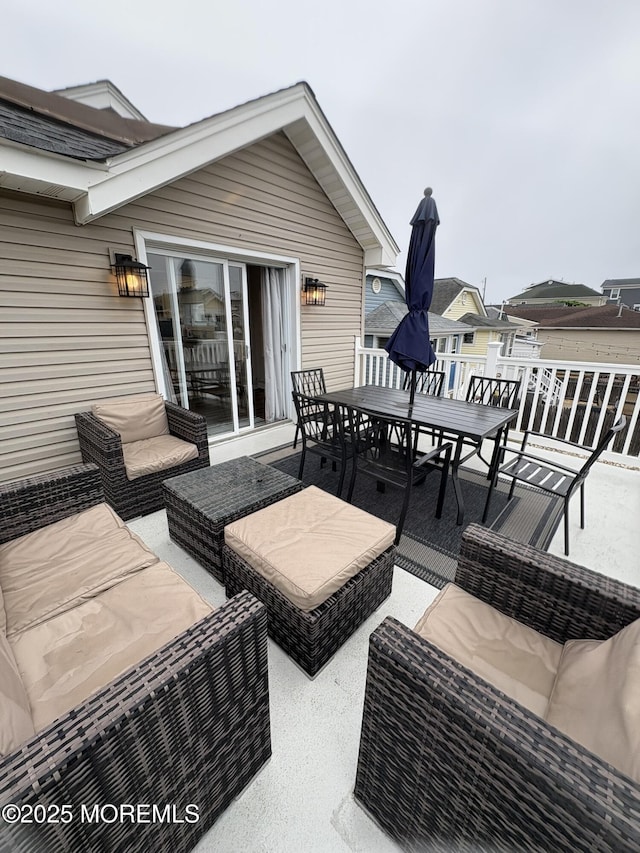 25 O St, Seaside Park, NJ 08752 - wooden deck featuring outdoor lounge area and outdoor dining space