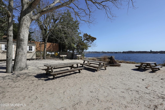 view of property's community featuring a water view