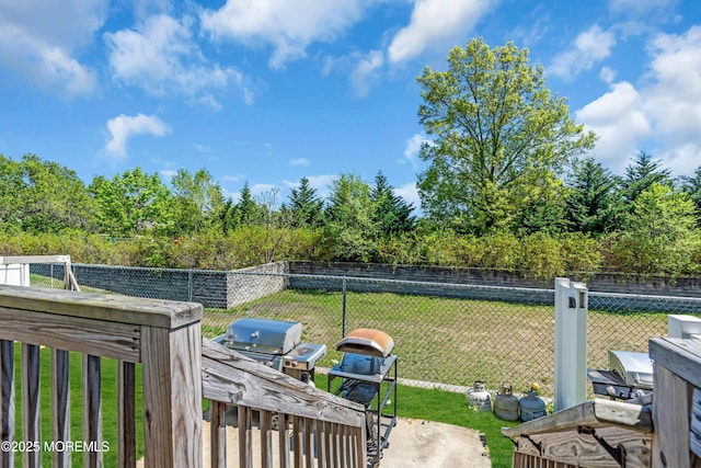 view of yard with fence