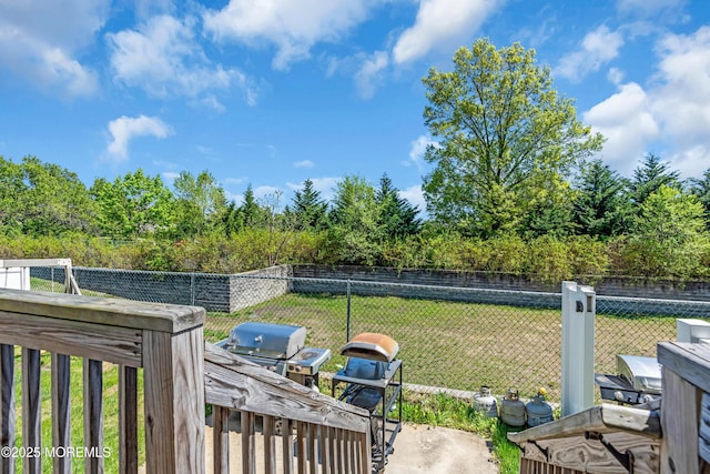 view of yard with fence