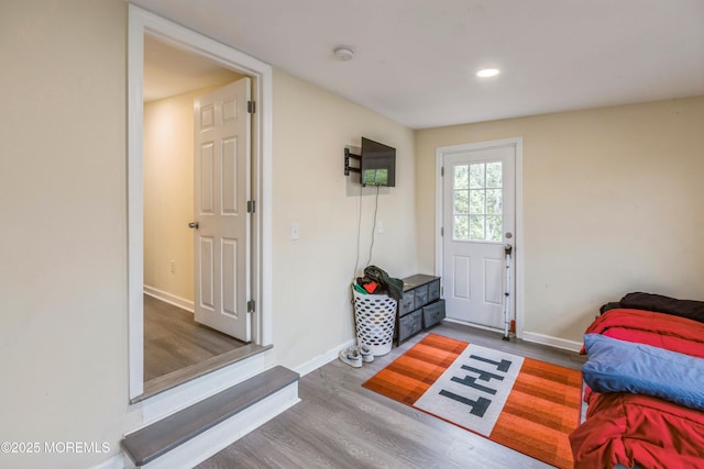 1603 Berkeley Ave, Beachwood, NJ 08722 - doorway to outside with wood finished floors, baseboards, and recessed lighting