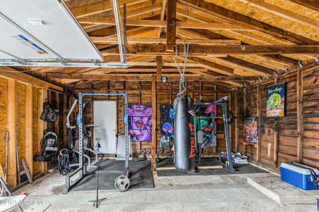 1603 Berkeley Ave, Beachwood, NJ 08722 - workout room featuring vaulted ceiling