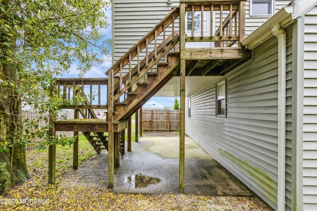 1603 Berkeley Ave, Beachwood, NJ 08722 - view of patio / terrace with stairway, fence, and a deck