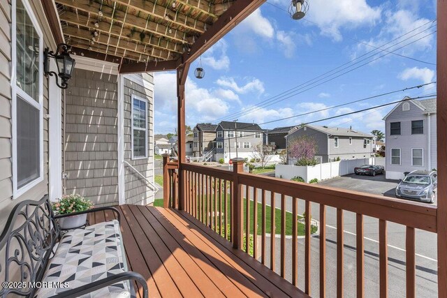 deck featuring a residential view