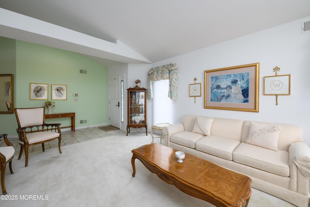 2271 Kira Ct, Toms River, NJ 08755 - living area with lofted ceiling, light colored carpet, and baseboards