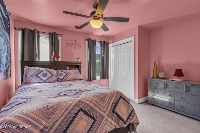 14 Dolan Ave, Aberdeen, NJ 07747 - bedroom with a closet, carpet, ceiling fan, and multiple windows