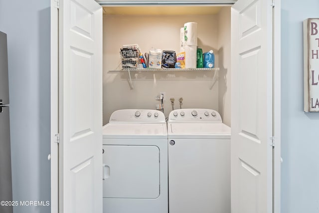 laundry area with laundry area and washing machine and dryer