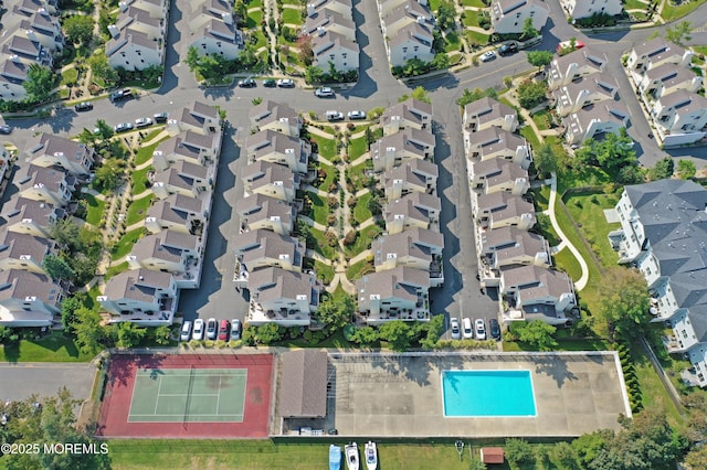 aerial view featuring a residential view