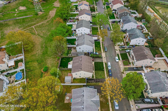 drone / aerial view with a residential view