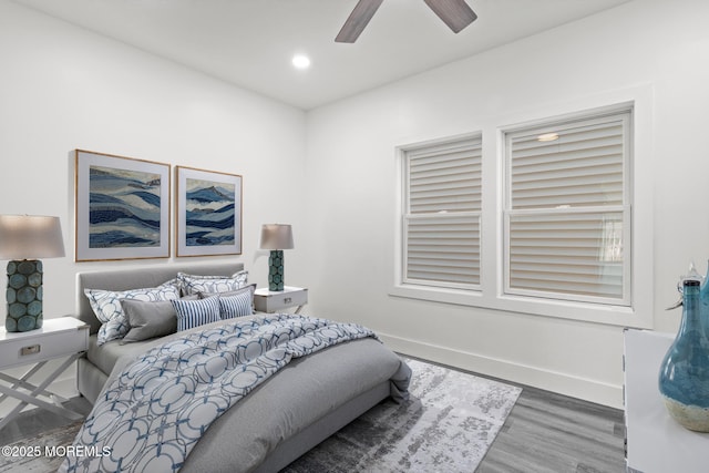 1501 Central, Seaside Heights, NJ 08751 - bedroom featuring wood finished floors, baseboards, ceiling fan, and recessed lighting