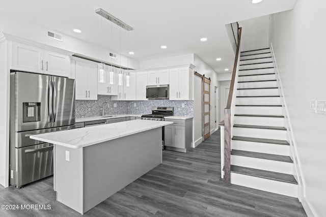 1501 Central, Seaside Heights, NJ 08751 - kitchen featuring stainless steel appliances, a sink, tasteful backsplash, recessed lighting, and a center island