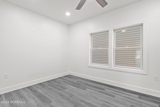 1501 Central, Seaside Heights, NJ 08751 - empty room featuring ceiling fan, wood finished floors, baseboards, and recessed lighting