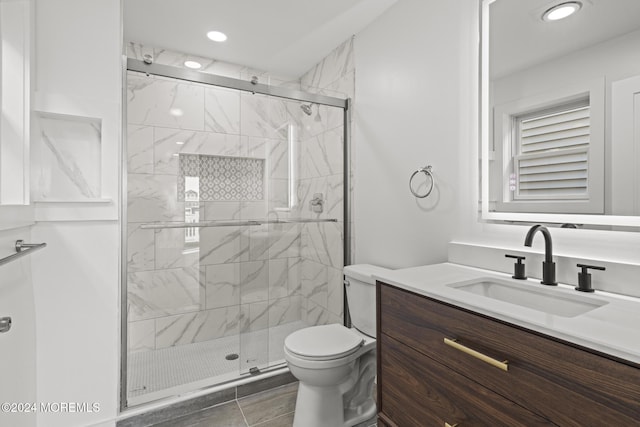 1501 Central, Seaside Heights, NJ 08751 - full bath with toilet, a shower stall, vanity, and recessed lighting