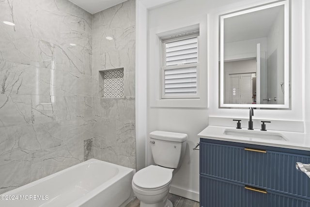 1501 Central, Seaside Heights, NJ 08751 - bathroom featuring toilet, vanity, baseboards, and  shower combination