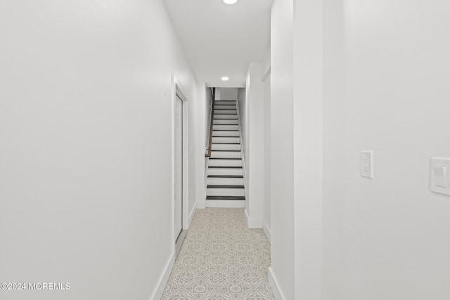 1501 Central, Seaside Heights, NJ 08751 - hallway featuring baseboards, recessed lighting, and stairs