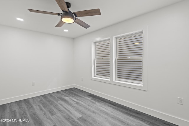 1501 Central, Seaside Heights, NJ 08751 - empty room featuring wood finished floors, a ceiling fan, baseboards, and recessed lighting