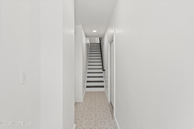 1501 Central, Seaside Heights, NJ 08751 - hall featuring baseboards, recessed lighting, and stairway