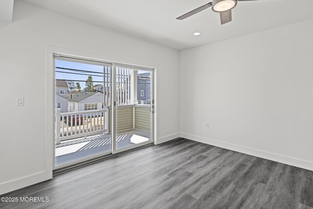 1501 Central, Seaside Heights, NJ 08751 - empty room with wood finished floors, ceiling fan, baseboards, and recessed lighting
