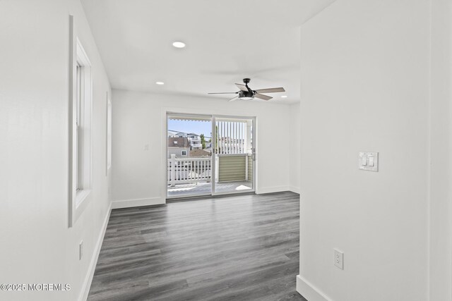 1501 Central, Seaside Heights, NJ 08751 - spare room featuring baseboards, a ceiling fan, recessed lighting, and dark wood-type flooring