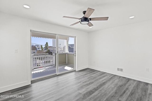 1501 Central, Seaside Heights, NJ 08751 - empty room with wood finished floors, recessed lighting, baseboards, and ceiling fan