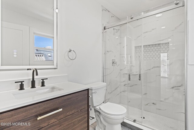 1501 Central, Seaside Heights, NJ 08751 - full bathroom featuring toilet, vanity, and a marble finish shower