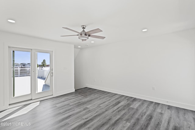 1501 Central, Seaside Heights, NJ 08751 - empty room with wood finished floors, recessed lighting, baseboards, and a ceiling fan