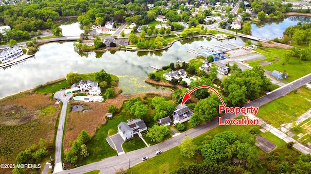 bird's eye view of a nearby body of water