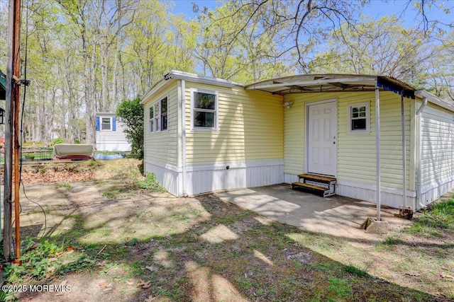 exterior space featuring entry steps