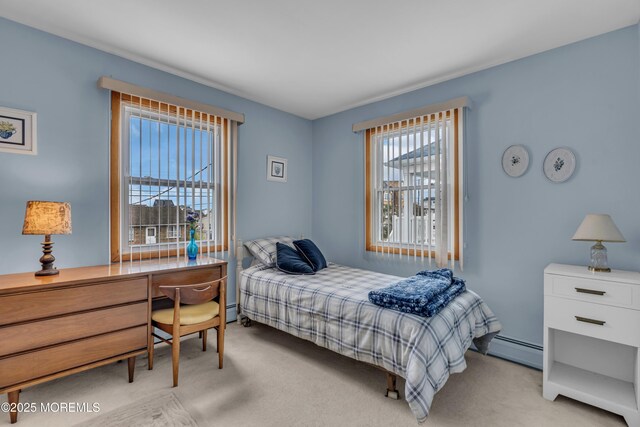 254 Butler Blvd, Bayville, NJ 08721 - bedroom with baseboard heating and light colored carpet