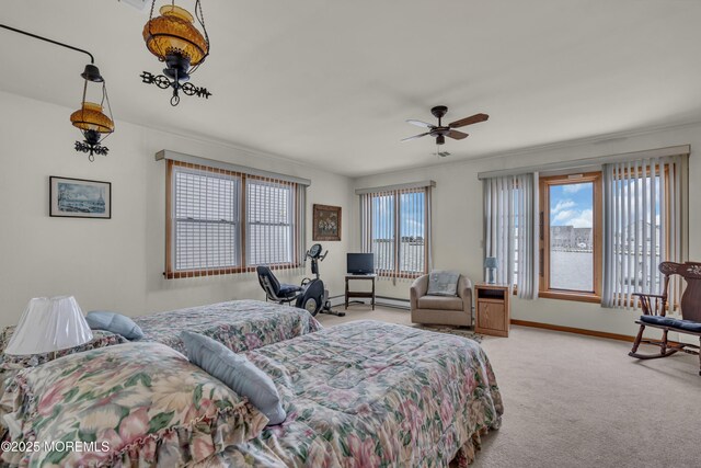254 Butler Blvd, Bayville, NJ 08721 - carpeted bedroom with baseboards and ceiling fan