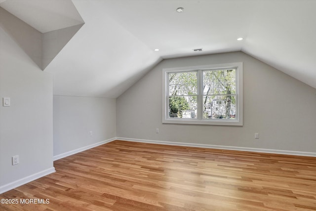 26 Rumson Pl, Little Silver, NJ 07739 - additional living space featuring light wood-type flooring, recessed lighting, baseboards, and lofted ceiling