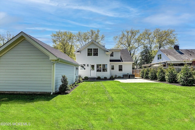 26 Rumson Pl, Little Silver, NJ 07739 - rear view of property with roof with shingles, fence, a yard, a patio, and entry steps