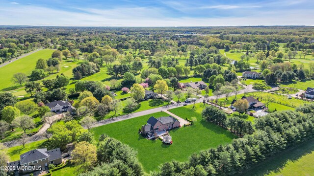 birds eye view of property with a residential view