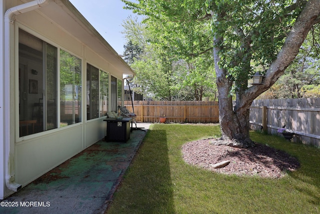 471 Saint Thomas Dr, Toms River, NJ 08757 - view of yard with a fenced backyard and a sunroom