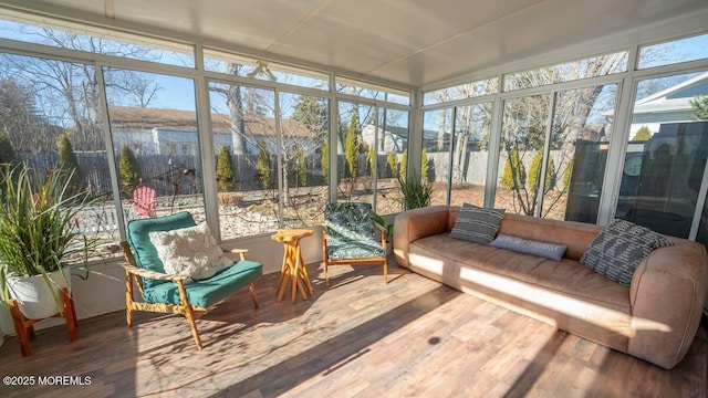 sunroom with an outdoor hangout area