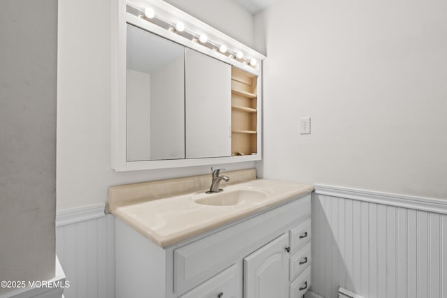 119B Buckingham Dr, Lakewood, NJ 08701 - bathroom with vanity and wainscoting