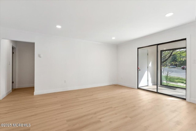 87 Arrowood Rd Unit D, Manalapan, NJ 07726 - unfurnished room with recessed lighting, ornamental molding, light wood-style flooring, and baseboards