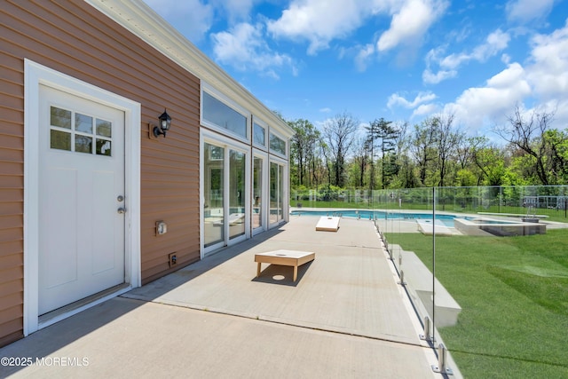 63 Carriage Hill Dr, Colts Neck, NJ 07722 - view of swimming pool featuring a fenced in pool, fence, a yard, and a patio area