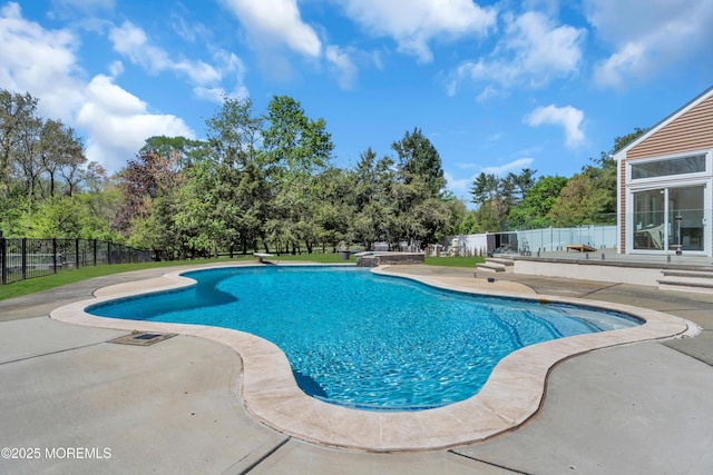 63 Carriage Hill Dr, Colts Neck, NJ 07722 - view of pool with a fenced in pool, fence, and a patio