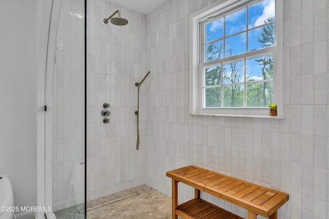 63 Carriage Hill Dr, Colts Neck, NJ 07722 - bathroom with tile walls and a tile shower