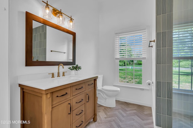 63 Carriage Hill Dr, Colts Neck, NJ 07722 - bathroom featuring vanity, baseboards, and toilet