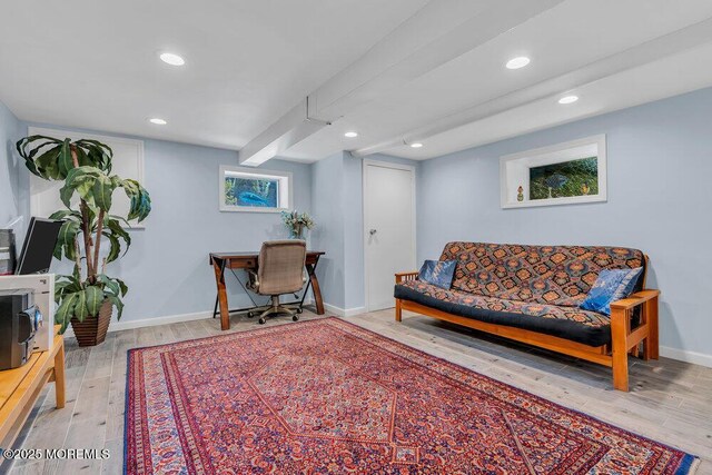 1 Flintlock Rd, Freehold, NJ 07728 - office with baseboards, recessed lighting, and wood finished floors