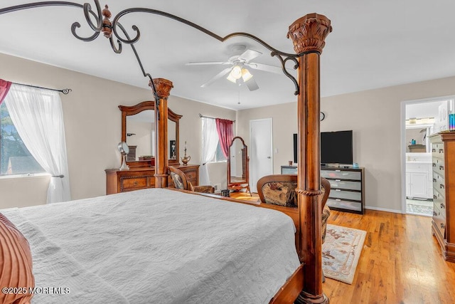 1 Flintlock Rd, Freehold, NJ 07728 - bedroom featuring ensuite bathroom, a ceiling fan, and light wood finished floors