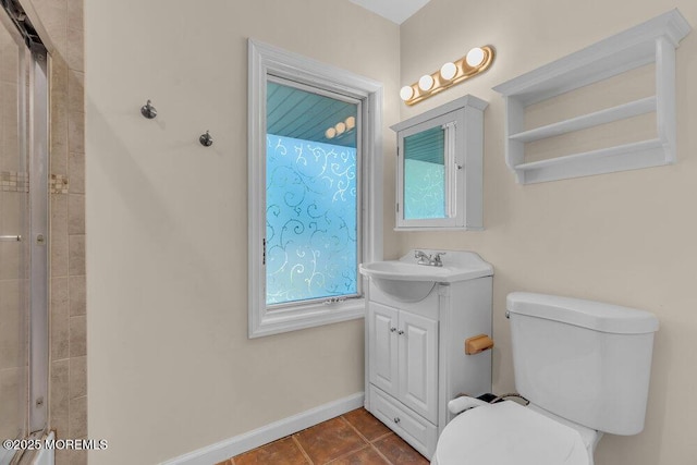 1 Flintlock Rd, Freehold, NJ 07728 - bathroom featuring tile patterned flooring, baseboards, toilet, and vanity