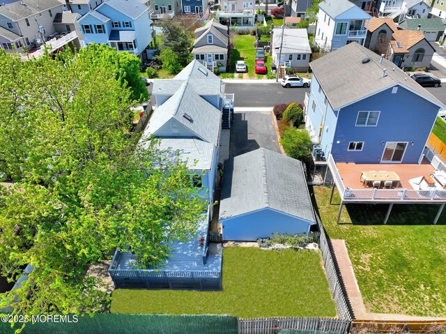 aerial view with a residential view