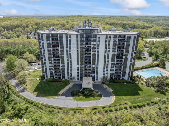 1 Scenic Dr Unit 204, Highlands, NJ 07732 - bird's eye view featuring a forest view