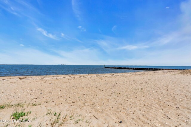 view of water feature featuring a beach view