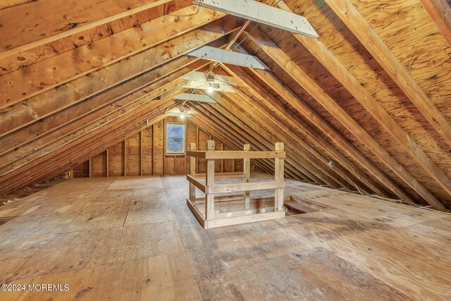 188 Five Points Rd, Colts Neck, NJ 07722 - unfinished attic with an upstairs landing